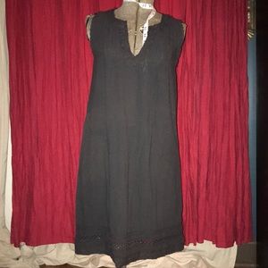 Black linen dress